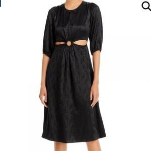 New! AQUA ‘Cutout O Ring’ Midi Dress